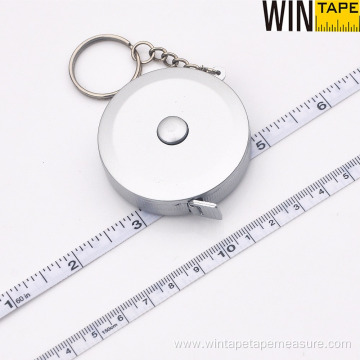 1.5M 60" Silver Keychain Measuring Tape